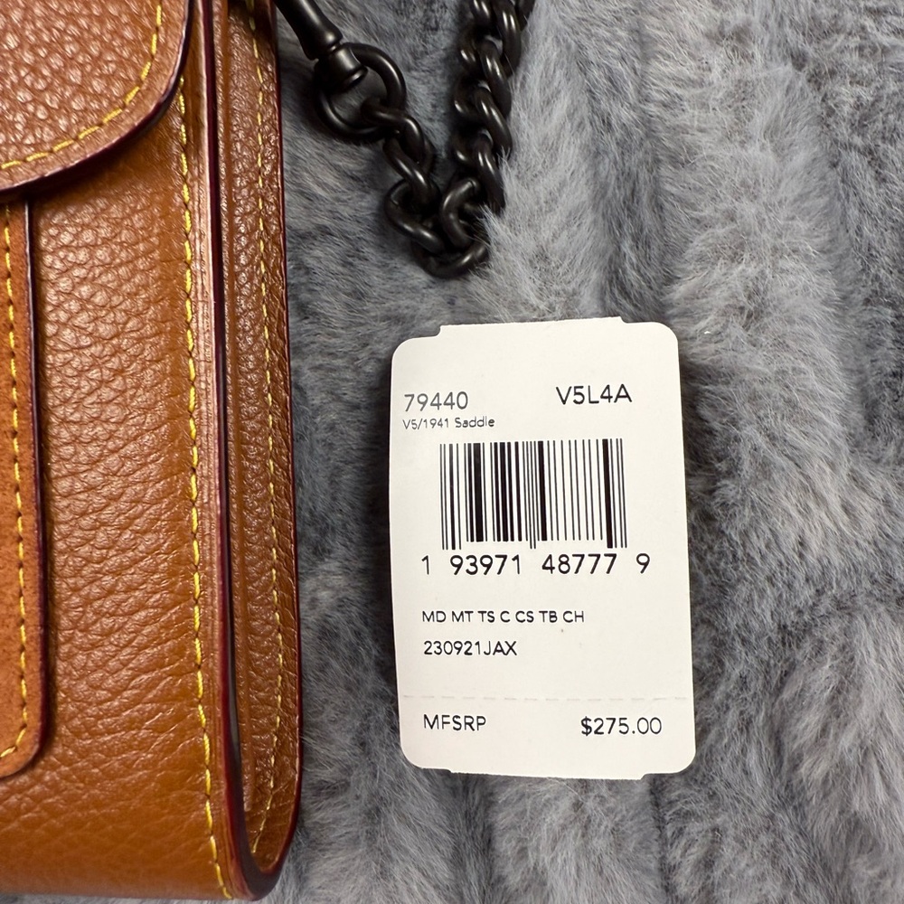 Coach Tabby Chain Brown Pebbled Leather Crossbody Purse Clutch Bag NWT - Picture 3 of 13